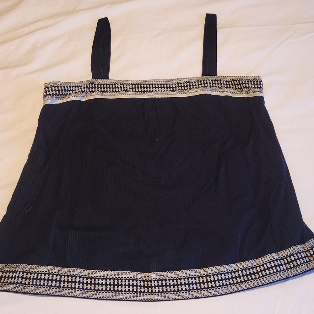 American Eagle navy with white trim camisole top